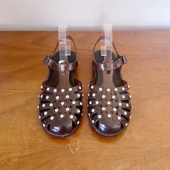 Loeffler Randall • Rhys Brown Jelly Sandal cage gladiator rhinestone strappy - Picture 3 of 15